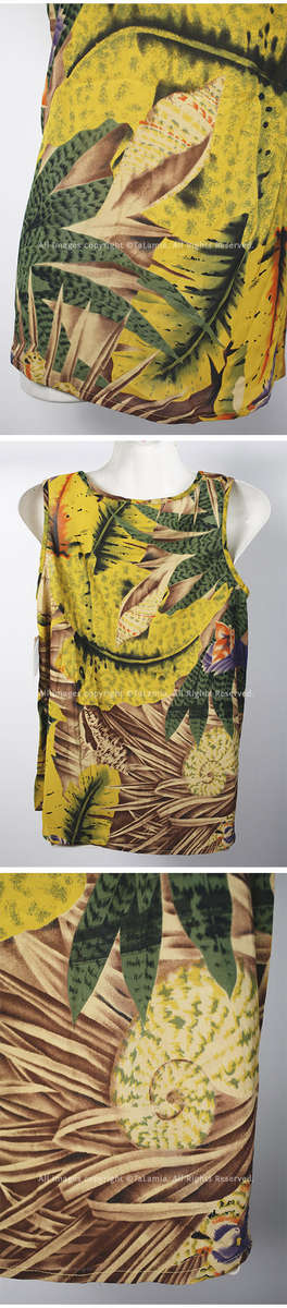 Womens quality heavy chiffon blouse with succulents and flora botanical design