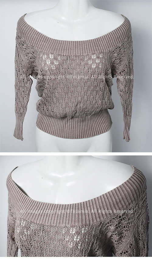 Ladies dusty pink stone grey wide neck or off shoulder jersey top
