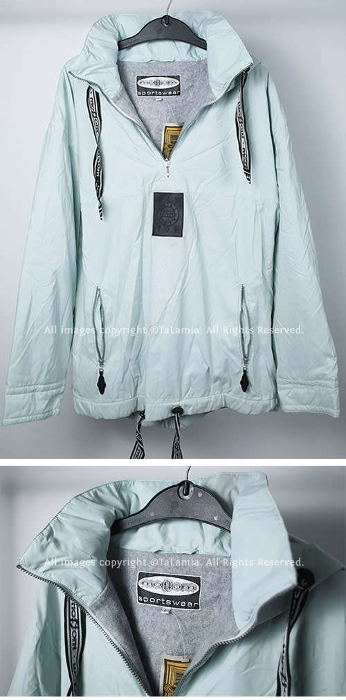 Large UNISEX pale duck egg mint blue fleece lined sports jacket with hood