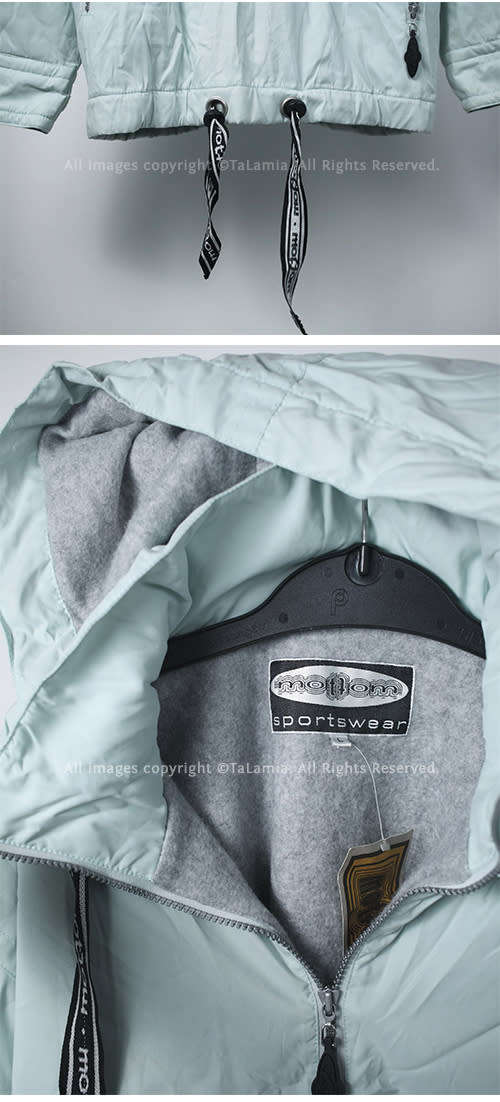 Large UNISEX pale duck egg mint blue fleece lined sports jacket with hood