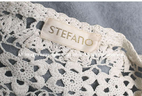 Womens cream white fine crochet knit button up cardigan jersey