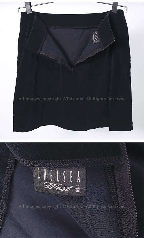 Womens black velvet short skirt by CHELSEA WEST