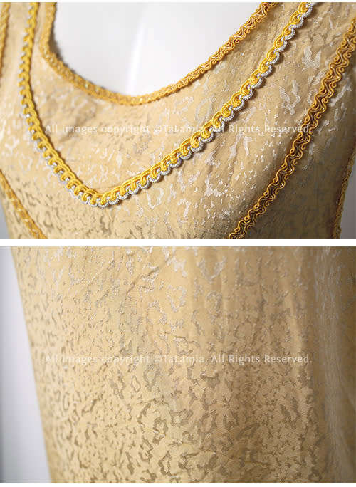 Womens unique golden sleeveless top with animal print sheen and cording details