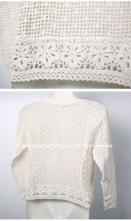 Ladies bohemian white crochet button up sweater jersey with stunning patterns