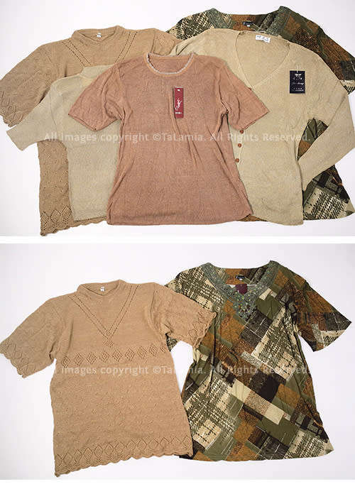 Womens Natural Shades mixed sweater tops - Beige Gold Browns (5 items)