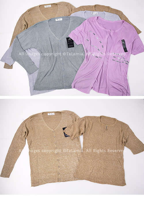 Womens elegant mixed sweater sets - Gold Silver Grey and Pink (6 items)