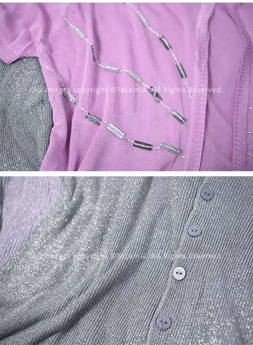 Womens elegant mixed sweater sets - Gold Silver Grey and Pink (6 items)