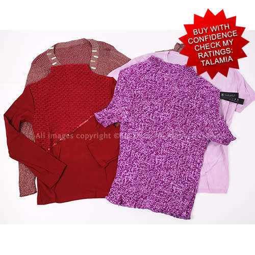 Ladies Romantic Sweethearts mixed sweaters and tops lot - Red and Pinks (5 items)