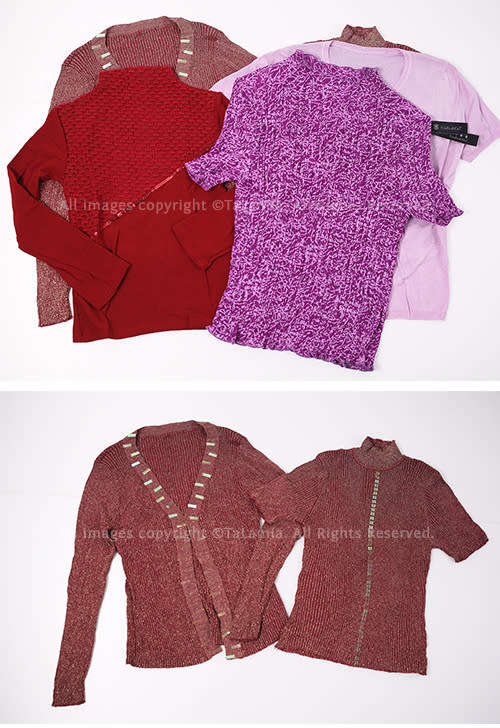 Ladies Romantic Sweethearts mixed sweaters and tops lot - Red and Pinks (5 items)