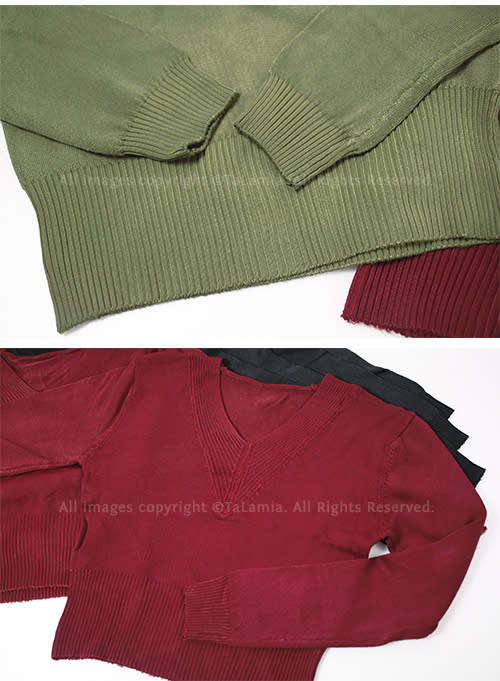 Bulk Lot of 7 Crop Sweaters - Black Dark Red and Khaki Green