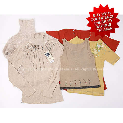 Womens mixed knitwear lot - Beige Cream Yellow Rust (5 items)