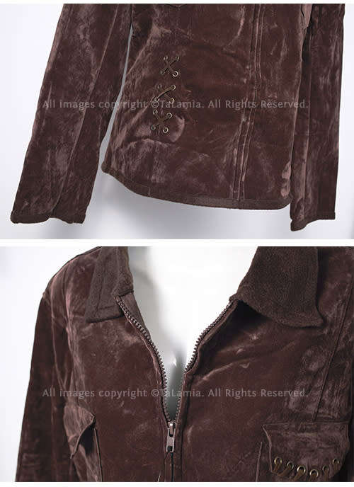 Ladies super soft dark chocolate brown faux suede light weight jacket