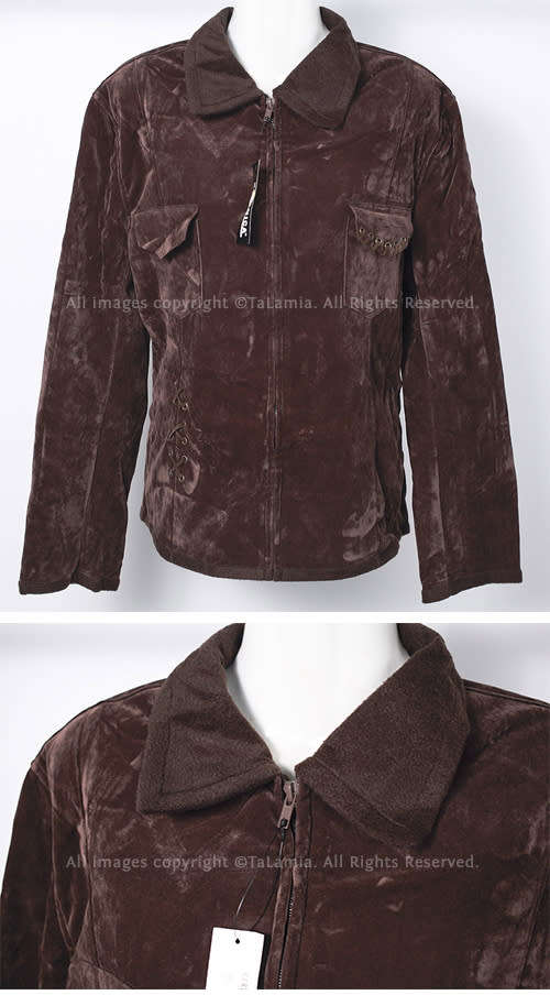Ladies super soft dark chocolate brown faux suede light weight jacket