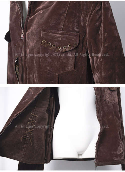 Ladies super soft dark chocolate brown faux suede light weight jacket