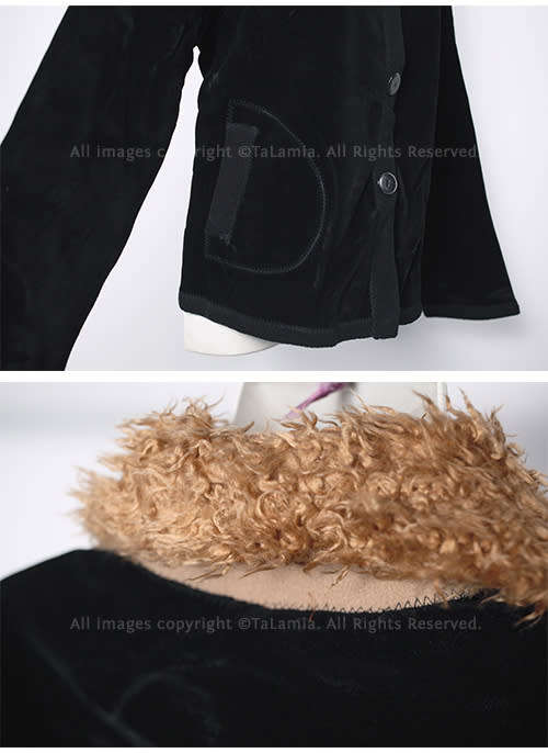 Ladies super soft black faux suede and teddy fur collar light weight jacket