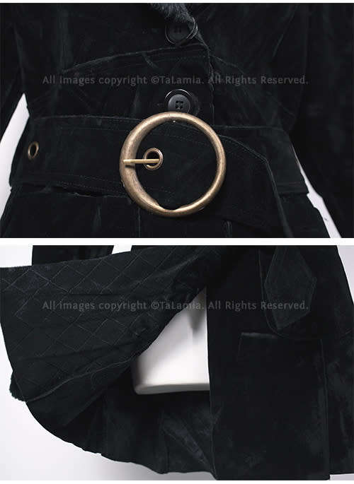 Ladies soft black faux suede light weight jacket with faux fur collar and belt