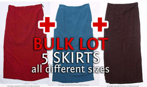 BULK LOT 5 PC ladies long skirts 3 different colours & different sizes