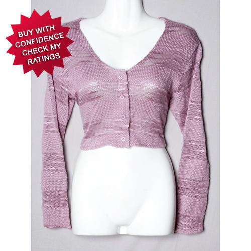 Ladies purple genuine wool crop jersey (import)