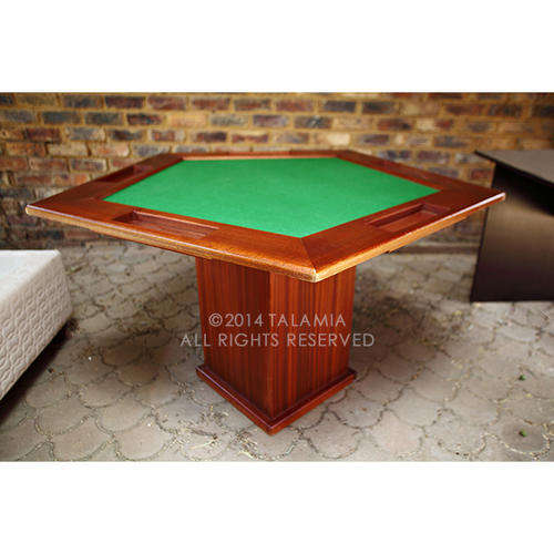 Beautiful Poker / Bridge card games five sided pentagon table (solid wood - felt top)