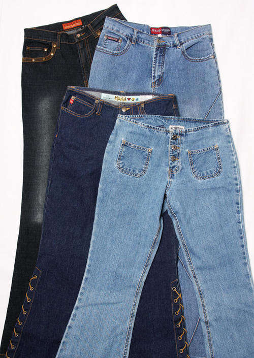 Set of FOUR unique ladies stretch jeans pants - set TWO