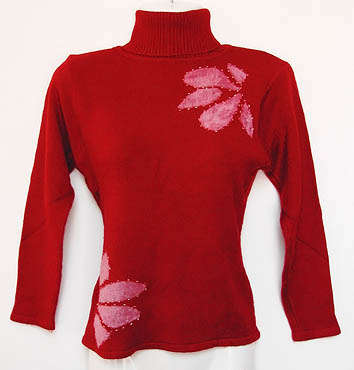 Beautiful womens beige and cream soft poloneck jersey