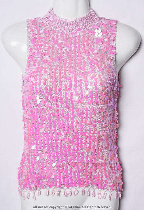 Glam pink sleeveless shimmer show stopper top