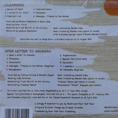 Sibusile Xaba - Open Letter To Adoniah/Unlearning (2CD) (2017) *Jazz