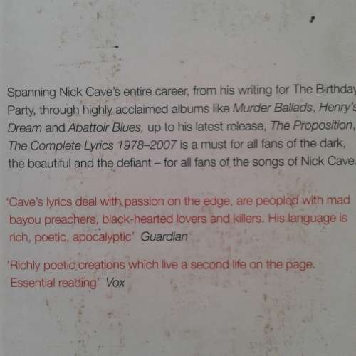 Nick Cave: The Complete Lyrics 1978-2007 (Softcover)