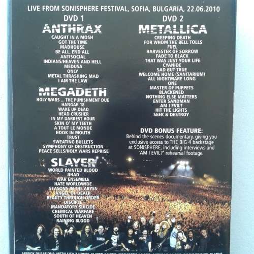 The Big 4 - Metallica / Slayer / Megadeth / Anthrax - Live From Sonisphere (2DVD) (2010)  [D]