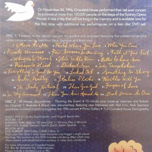 Crowded House - Farewell To The World [2 DVD] (2006)