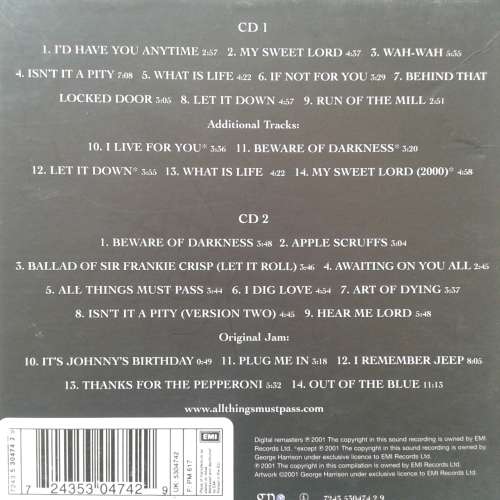 George Harrison - All Things Must Pass (2CD Box) (1970/re2001)