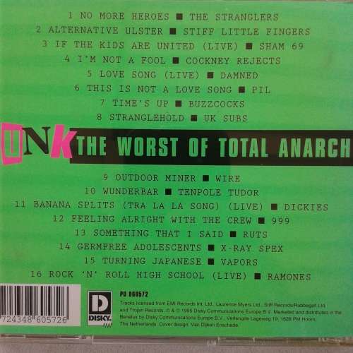 Punk: The Worst Of Total Anarchy - Various Artists (3 CD bundle) (2001)