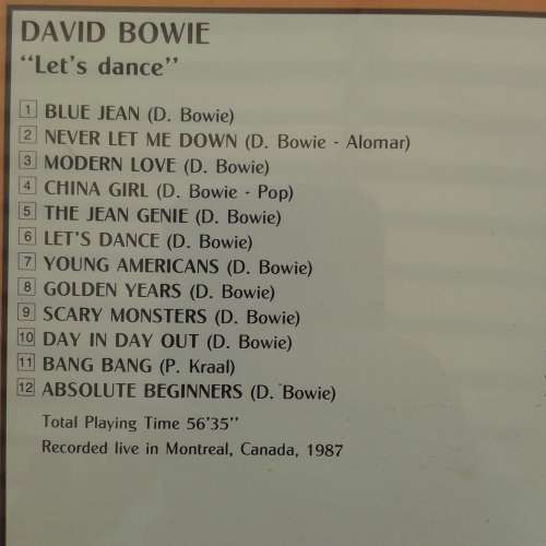 David Bowie - Let`s Dance: On Stage Live (Unoffical Release) (1993)