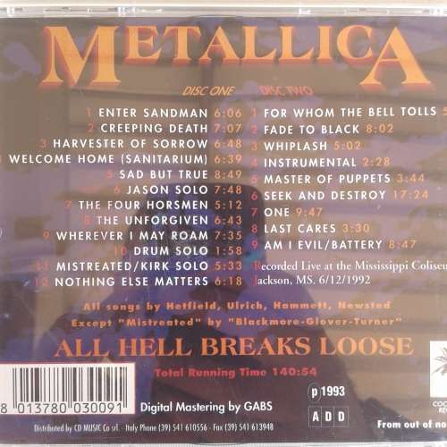 Metallica - All Hell Breaks Loose (2CD) (Unofficial Live) (1993)