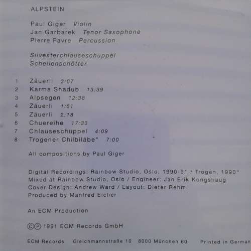 Paul Giger - Alpstein [ECM] (1991)