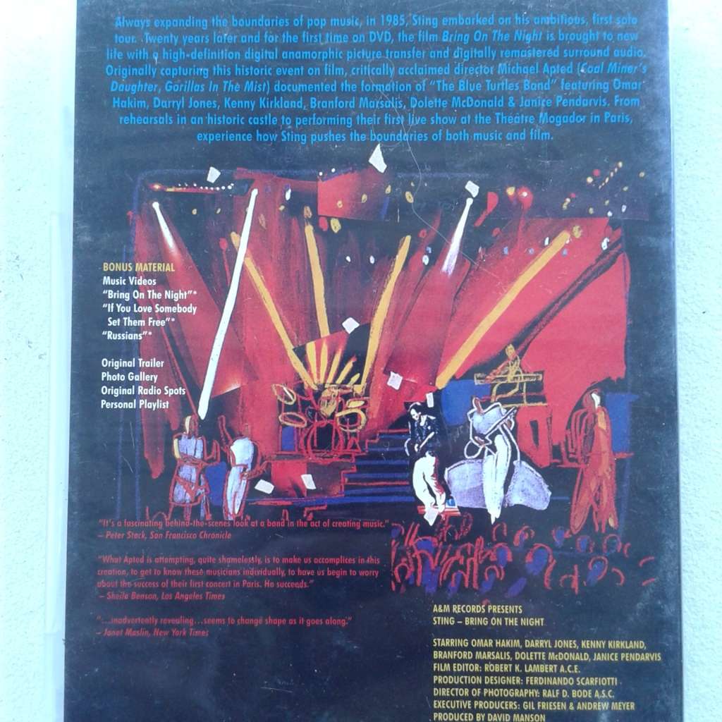 Sting - Bring On The Night [DVD] (2005)