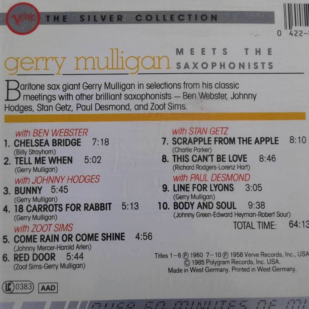Gerry Mulligan - Gerry Mulligan Meets The Saxophonists [Import CD] (1958/re?)