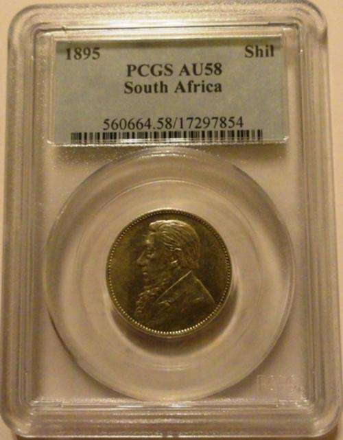 1895 ZAR 1 Shilling - AU58 - RARE