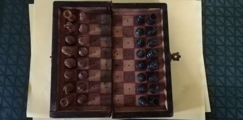 Chess set antique travel Rare