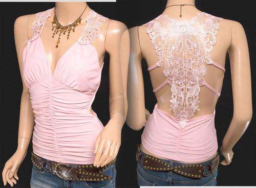 Sexy Pink STRAPPED BACK  Tank Top L M S MOST SIZES AVAILABLE