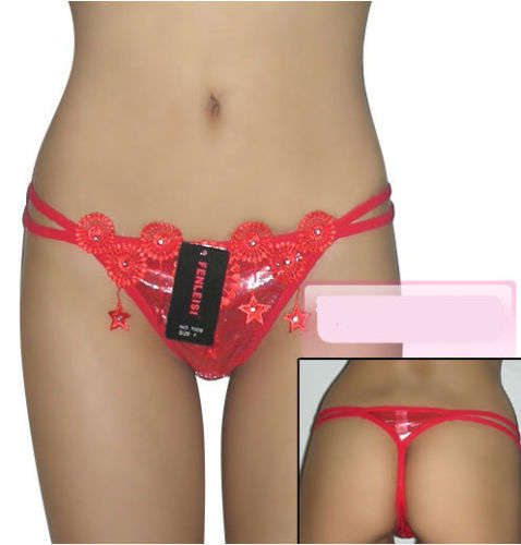Sexy Panty Panties Red Silver Small Medium