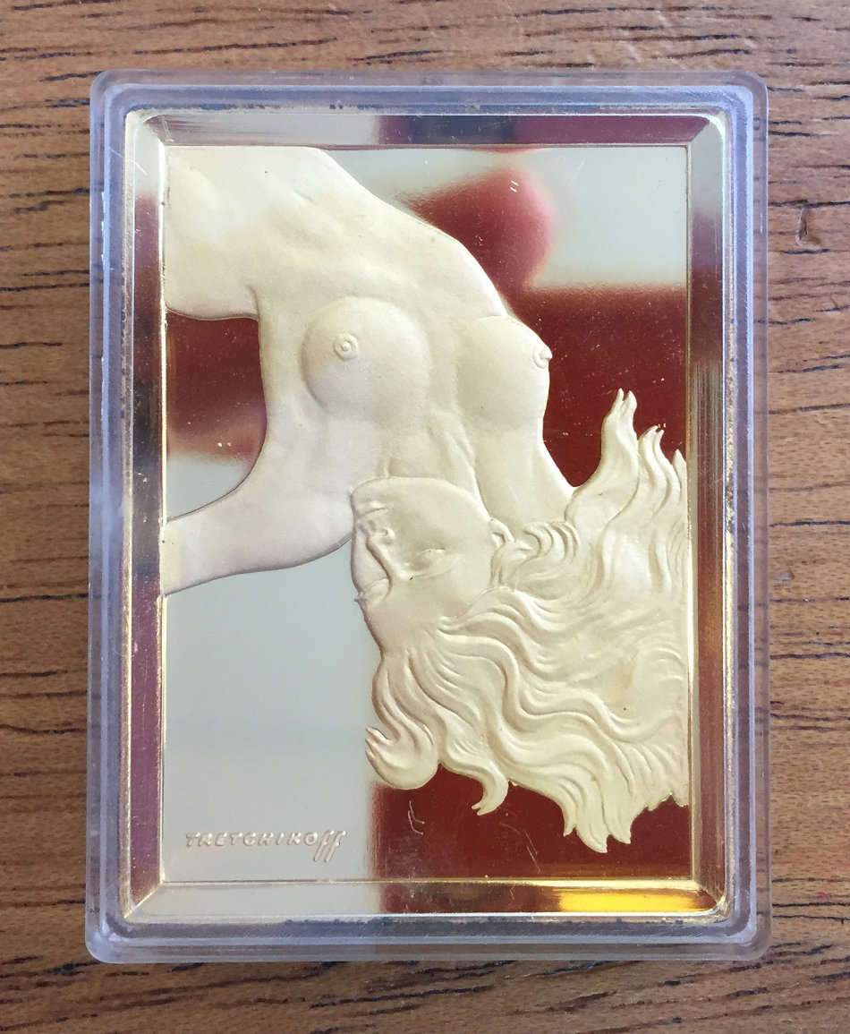 Ten Commandments by Tretchikoff precious metal medallion set. (Gold-plated sterling silver)