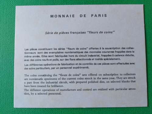 FRENCH SET WITH CERTIFICATE