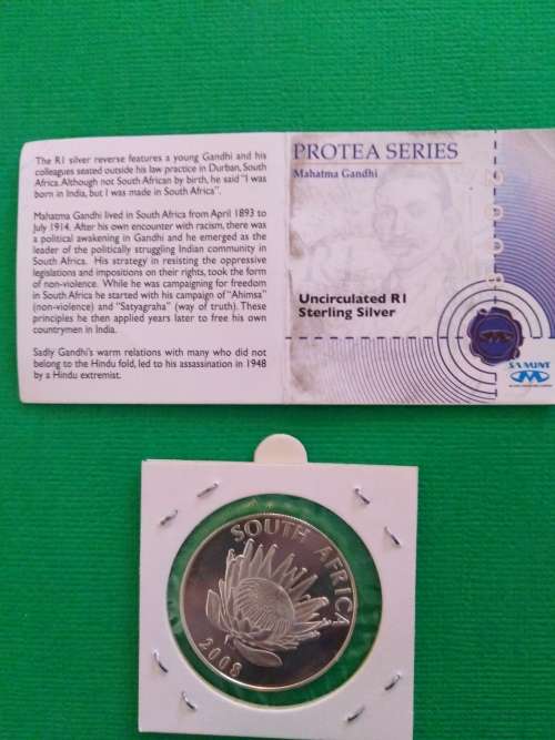 STERLING SILVER PROTEA SERIES R1 COIN