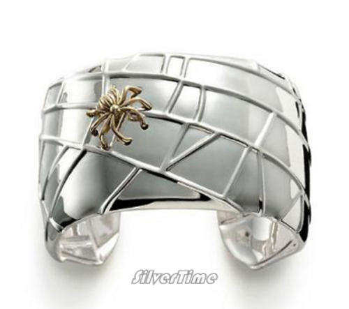 With FREE silver polishing cloth - Silver spider bangle