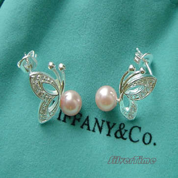 With FREE silver polishing cloth - Butterfly pearl earrings