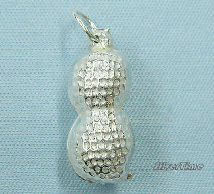 Solid Sterling Silver Peanut Charm