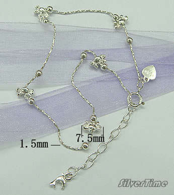 Solid 3.9g Sterling Silver 9-inch Anklet