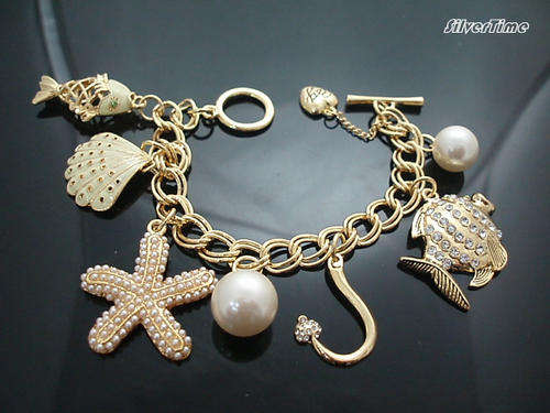 Promotion Sale - HEAVY Gold-plated charm bracelet - Sweet and Elegant for summer
