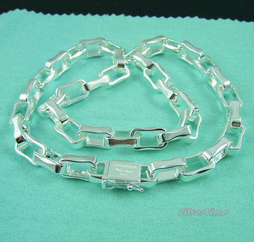 With FREE Polishing Cloth - Stunning silver long links necklace 52cm